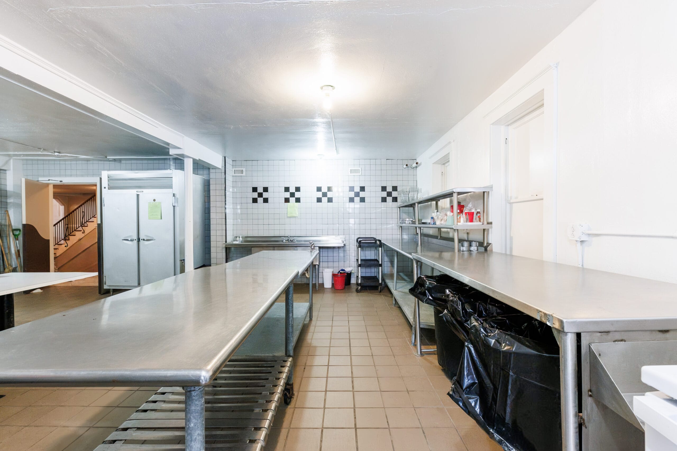 View of the kitchen showing the space for vendors