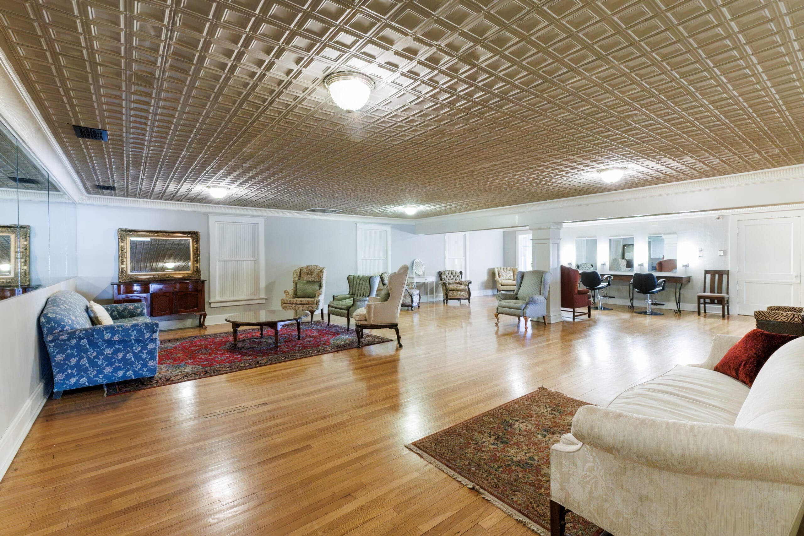 Wide view of the bridal suite